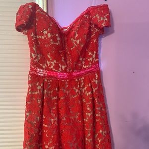Francescas Red Lace Dress